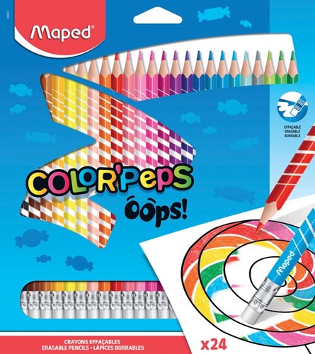 Maped crayon de couleur Color'Peps Oops, 24 crayons en étui cartonné