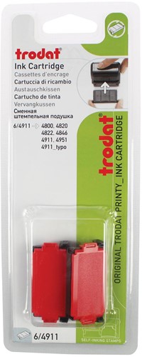 Trodat vervangkussen rood, voor stempel 4911/4820/4822/4846, blister met 2 stuks