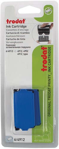 Trodat tampon encreur de rechange bleu, pour cachet 4912, blister de 2 pièces