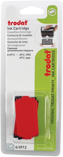 Trodat tampon encreur de rechange rouge, pour cachet 4912, blister de 2 pièces