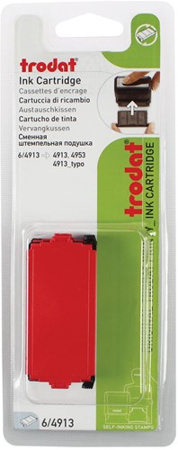 Trodat vervangkussen rood, voor stempel 4913, blister met 2 stuks
