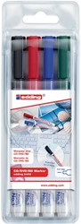 Edding permanent marker CD/DVD/BD 8400, blister van 4 stuks in geassorteerde kleuren 4 Stuk