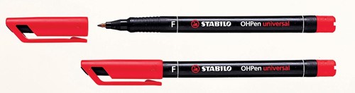 STABILO OHPen universal, OHP-marqueur, permanent, fine 0,7 mm, rouge 1 Stuk