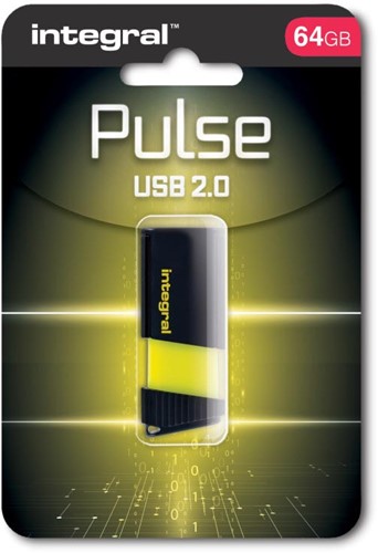 Integral Pulse clé USB 2.0, 64 Go, noir/jaune