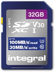 Integral geheugenkaart SDXC V30,  32 GB