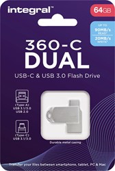 Integral 360-C Dual USB-C & USB 3.0 stick, 64 GB 1 Stuk