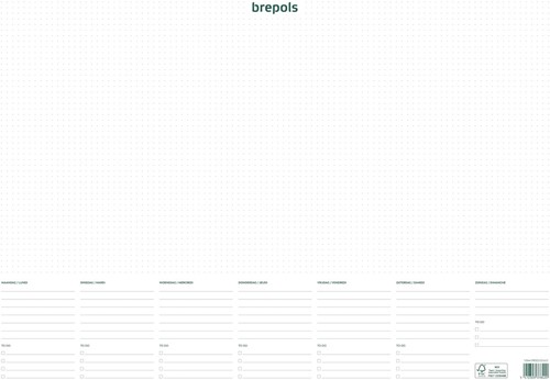 Brepols sous-main avec calendrier semaine, non-daté