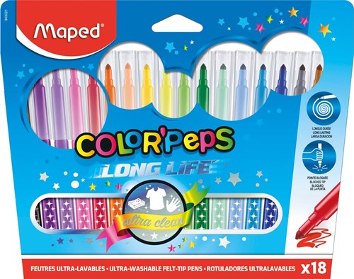 Maped Feutre Color'Peps 18 feutres en étui cartonné
