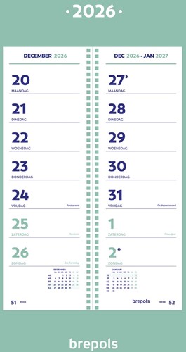 Brepols calendrier semaine, 2026 1 Stuk