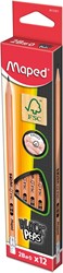 Maped crayon Black'Peps, 2B, avec gomme