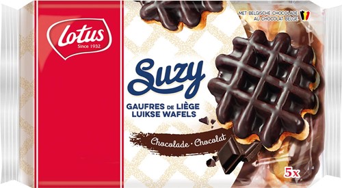 Lotus Suzy luikse wafel met chocolade, 57,6 g, pak van 5 stuks