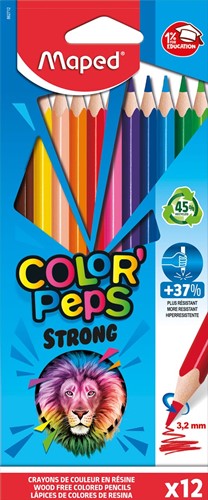 Maped crayon de couleur Color'Peps Strong, 12 crayons en étui cartonné