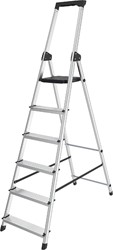 Brasq escabeau SL600, aluminium, argent, 6 marches