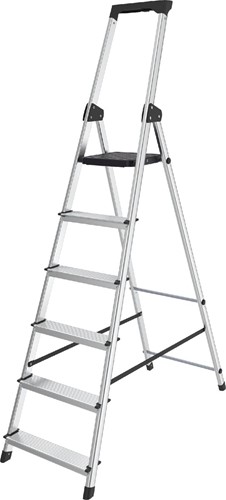 Brasq escabeau SL600, aluminium, argent, 6 marches