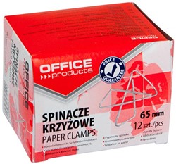 OFFICE products vlinderklemmen, 65 mm, gegalvaniseerd, doos van 12 stuks