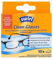 Swirl lingettes nettoyantes pour lunettes, paquet de 10 pièces