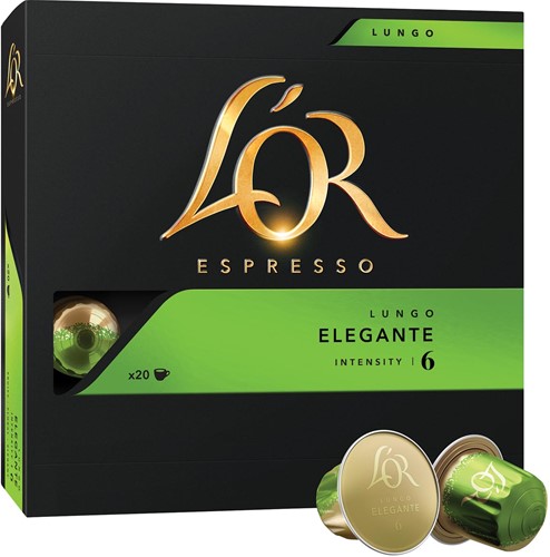 Douwe Egberts koffiecapsules L'Or Intensity 6, Lungo Elegante,  20 Stuk