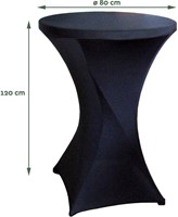 Hoes voor statafel, diameter 80 cm, zwart-2