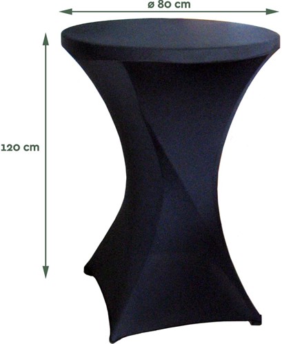 Hoes voor statafel, diameter 80 cm, zwart-2