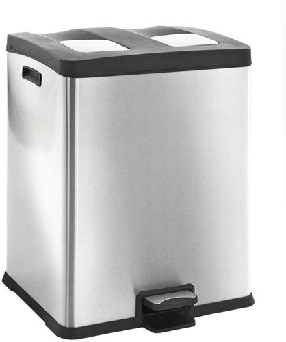 Afvalbak EKO Rejoice pedaalemmer 2x30liter mat RVS 1 Stuk
