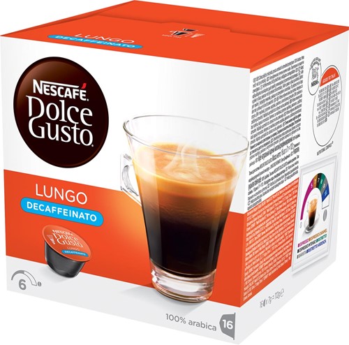 Nescafé Dolce Gusto koffiecapsules, Lungo Decaffeinato, pak van 16 stuks 16 Cup
