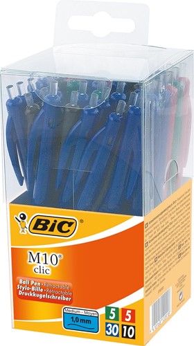 Bic stylo bille M10 Clic, boîte de  50 stuks en couleurs assorties 1 Stuk