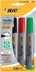 Bic marqueur permanent 2000, boîte de 4 pièces en couleurs assorties