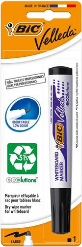 Bic Velleda whiteboardmarker 1701 Ecolutions, zwart, op blister