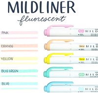 ZEBRA MILDLINER markeerstift, dubbele punt, Fluor, etui van 5 stuks, in geassorteerde kleuren-2