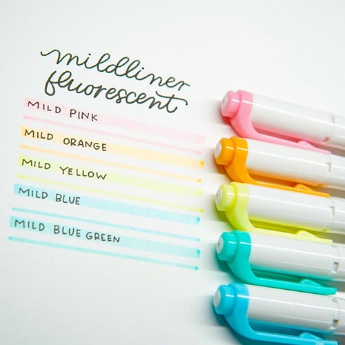 ZEBRA MILDLINER markeerstift, dubbele punt, Fluor, etui van 5 stuks, in geassorteerde kleuren-3