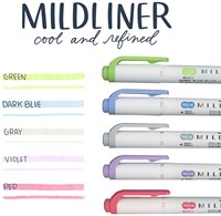 ZEBRA MILDLINER surligneur à deux pointes, Cool, étui de 5 pièces, en couleurs assorties-2