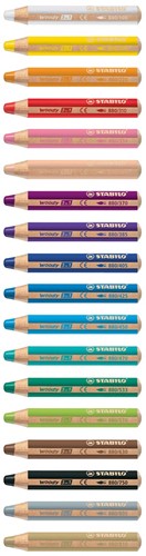 STABILO woody 3in1 kleurpotlood, etui van 10 stuks in geassorteerde kleuren-2