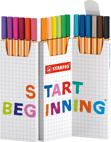 STABILO point 88 fineliner, couleurs assorties, deskset de 18 pièces