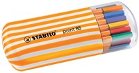 STABILO point 88 fineliner, Zebrui box, étui de 20 pièces en couleurs assorties-2