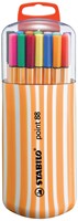 STABILO point 88 fineliner, Zebrui box, étui de 20 pièces en couleurs assorties