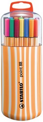 STABILO point 88 fineliner, Zebrui box, étui de 20 pièces en couleurs assorties