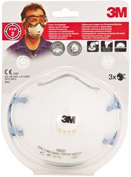 3M fijnstofmasker met uitademventiel, beschermingsgraad FFP2, blister van 3 stuks