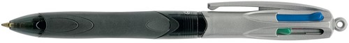 Bic 4 Colours Grip Pro stylo bille 4 couleurs, moyen, 4 couleurs d'encre classique, corps gris foncé