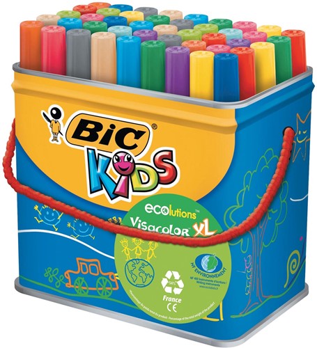 Bic Kids Feutre Visacolor XL Ecolutions 48 feutres en boîte métallique