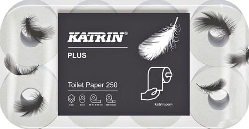 Toiletpapier Katrin 3laags 250 vel wit 104872 48 Rol