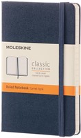 Moleskine notitieboek, ft 9 x 14 cm, gelijnd, harde cover, 192 blad, saffier