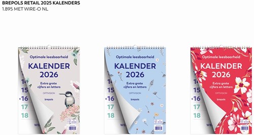 Brepols calendrier Optivision néerlandais, 2026