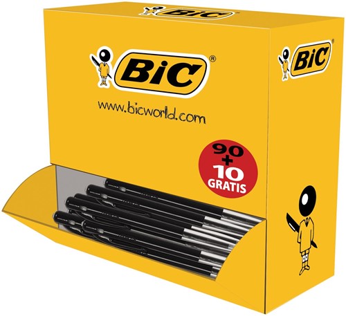 Bic stylo bille M10 Clic, noir, offre spéciale 100 Stuk