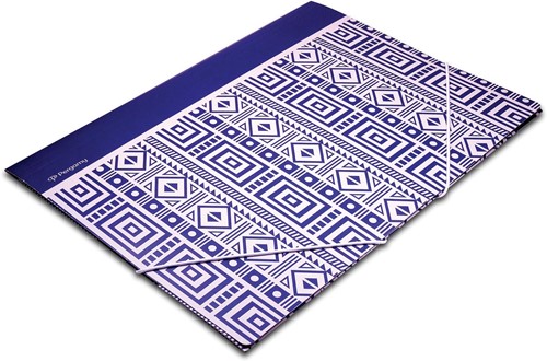 Pergamy Ethnic chemise à rabats et élastiques, ft A4, bleu
