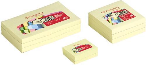 Pergamy notes, ft 38 x 51 mm, paquet de 12 blocs, jaune