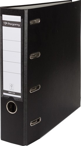 Pergamy classeur dubbel,pour ft A4,en PP en papier, 8 cm noir