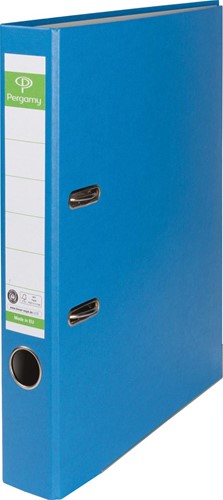 Pergamy classeur, pour ft A4, en carton recouvert de Plastique Recycolor, dos de 5 cm, bleu
