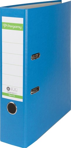 Pergamy classeur, pour ft A4, en carton recouvert de Plastique Recycolor, dos de 8 cm, bleu