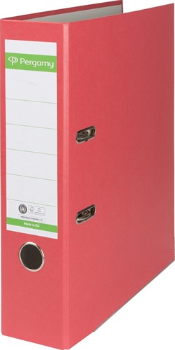 Pergamy classeur, pour ft A4, en carton recouvert de Plastique Recycolor, dos de 8 cm, rouge