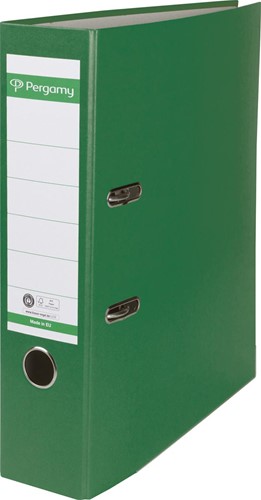 Pergamy classeur, pour ft A4, en carton recouvert de Plastique Recycolor, dos de 8 cm, vert